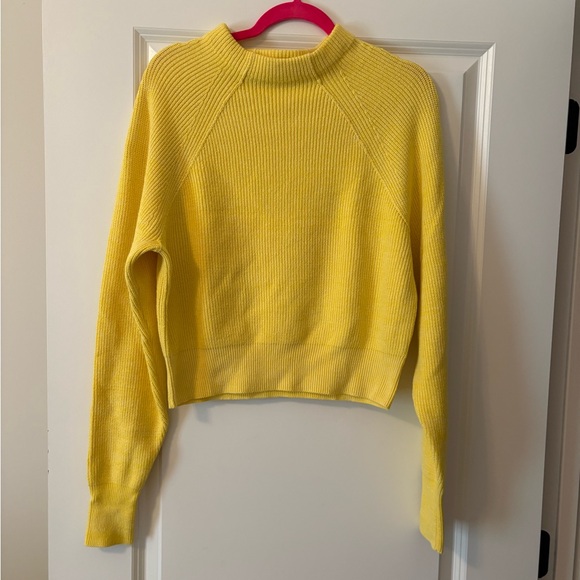 Free People Sweaters - Free People Sunny Yellow Ribbed Mock Neck Sweater